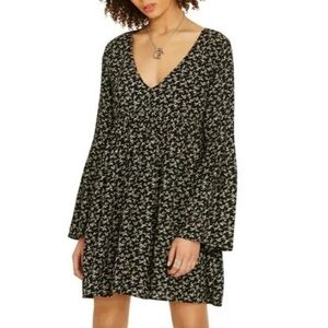 Denim & Supply Ralph Lauren‎ Hayden Black Floral Tunic Mini Dress - Long Sleeve